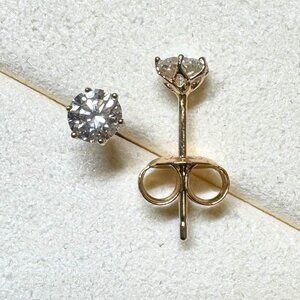 0.50 CT Certified Lab-Grown Diamond Stud Earrings in 14K Yellow Gold